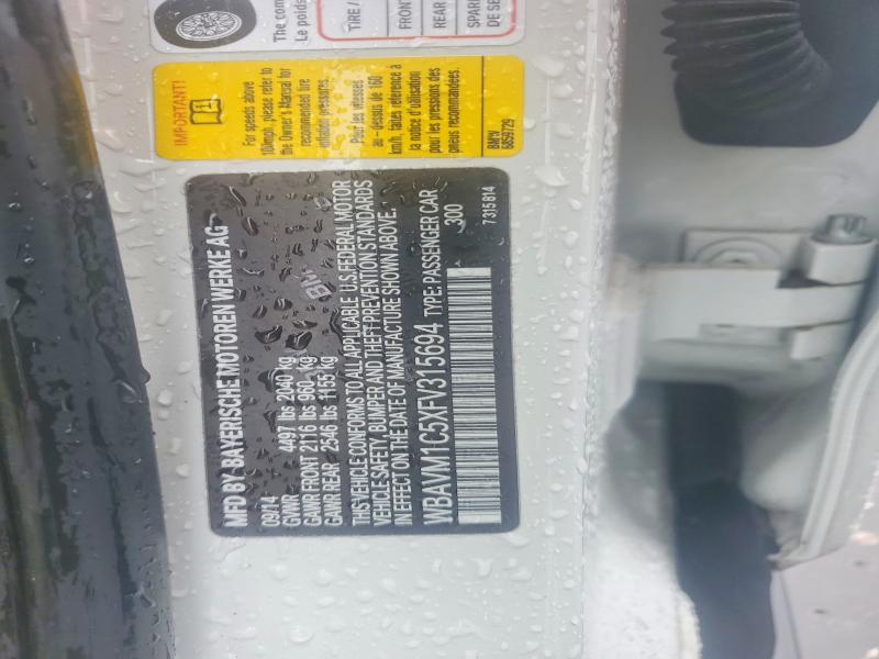 Продажа на аукционе авто 2015 Bmw X1, vin: WBAVM1C5XFV315694, номер лота: 54840246