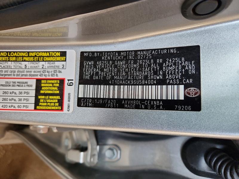 Продаж на аукціоні авто 2025 Toyota Camry, vin: 4T1DAACK9SU584004, номер лоту: 54225346