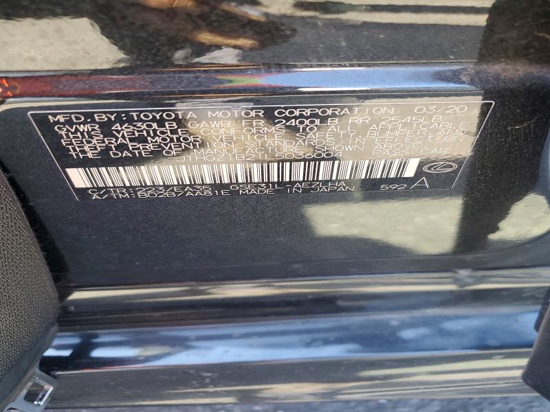 54712116 :رقم المزاد ، JTHGZ1B21L5036004 vin ، 2020 Lexus Is مزاد بيع