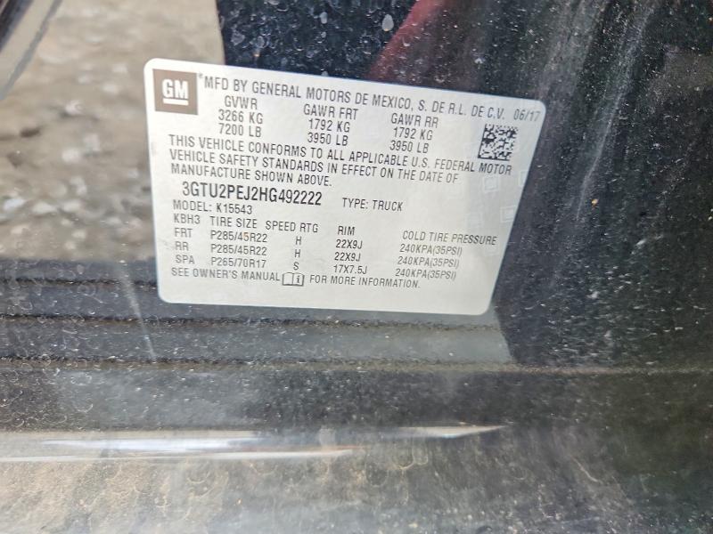 54759676 :رقم المزاد ، 3GTU2PEJ2HG492222 vin ، 2017 Gmc Sierra مزاد بيع