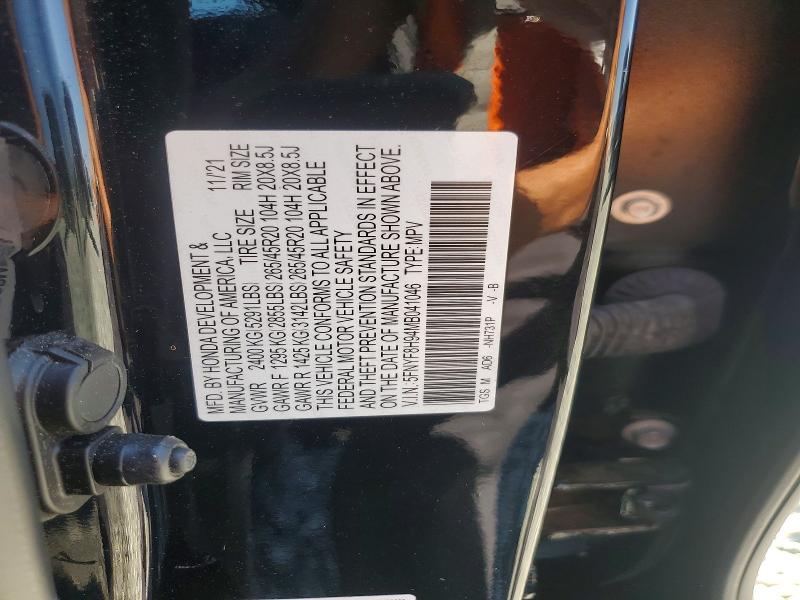 Auction sale of the 2021 Honda Passport, vin: 5FNYF8H94MB041046, lot number: 54317566