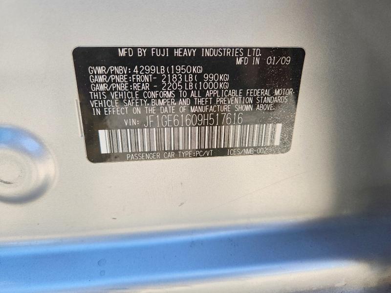 Aukcja sprzedaży 2009 Subaru Impreza, vin: JF1GE61609H517616, numer aukcji: 53777826
