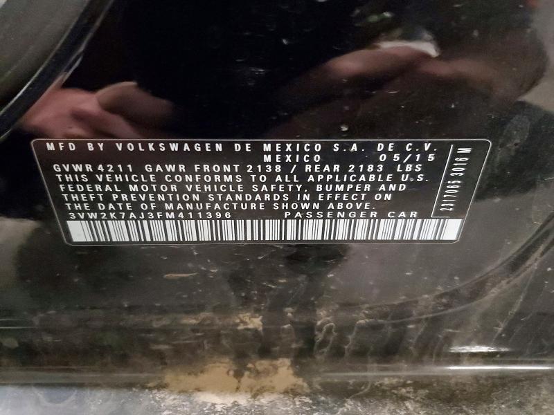 Aukcja sprzedaży 2015 Volkswagen Jetta, vin: 3VW2K7AJ3FM411396, numer aukcji: 53437996