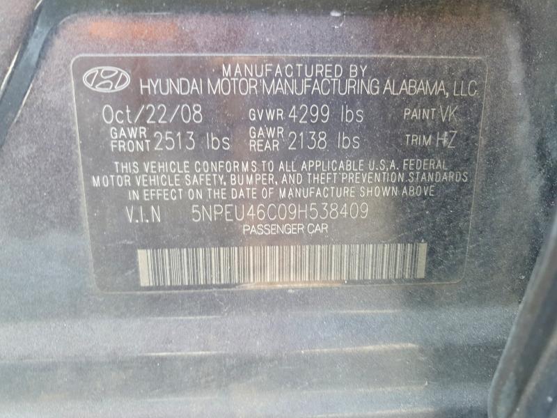 Продаж на аукціоні авто 2009 Hyundai Sonata, vin: 5NPEU46C09H538409, номер лоту: 52030786