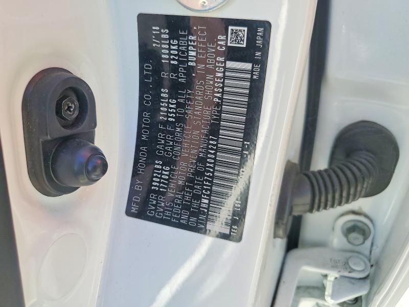 Продажа на аукционе авто 2018 Honda Civic, vin: JHMFC1F75JX004287, номер лота: 53755946