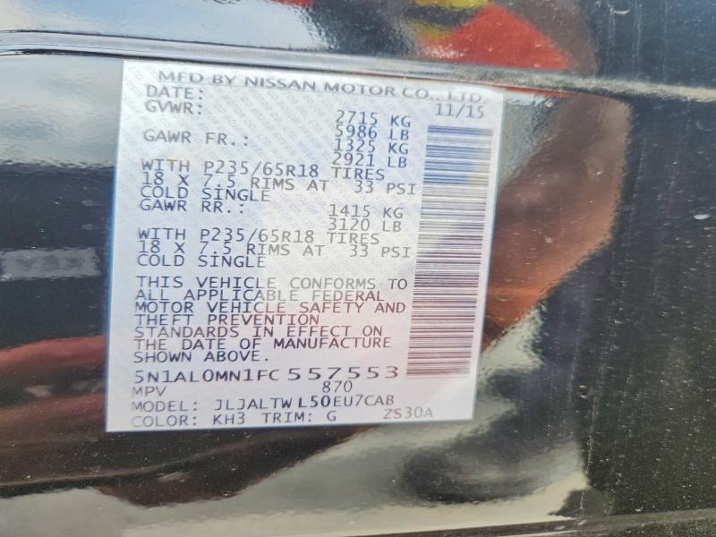 Aukcja sprzedaży 2015 Infiniti Qx60, vin: 5N1AL0MN1FC557553, numer aukcji: 55045246