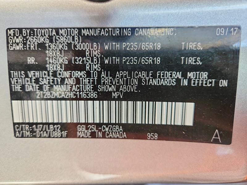 2017 Lexus Rx 350 მანქანა იყიდება აუქციონზე, vin: 2T2BZMCA2HC116386, აუქციონის ნომერი: 52916116
