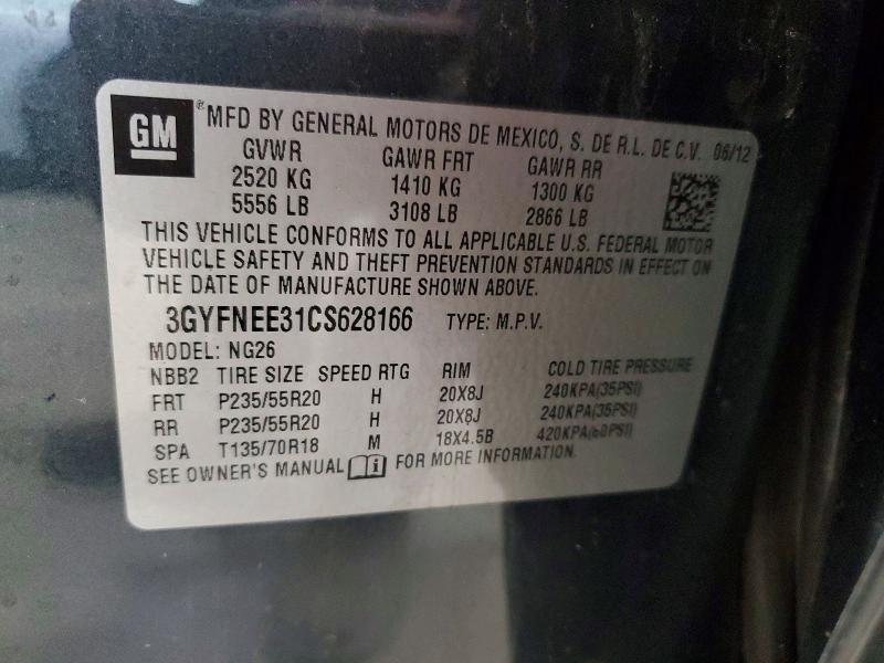 Продаж на аукціоні авто 2012 Cadillac Srx, vin: 3GYFNEE31CS628166, номер лоту: 54663556
