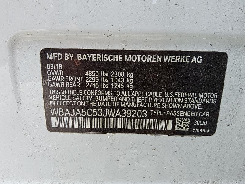 Продажа на аукционе авто 2018 Bmw 530, vin: WBAJA5C53JWA39203, номер лота: 48537496