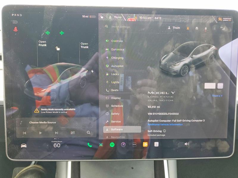52476656 :رقم المزاد ، 5YJYGDEE5LF045502 vin ، 2020 Tesla Model Y مزاد بيع