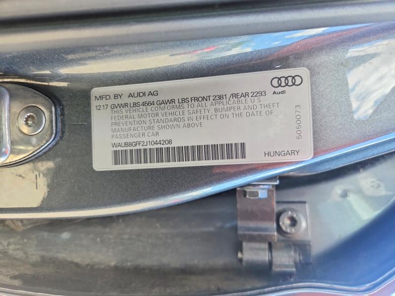 Aukcja sprzedaży 2018 Audi A3, vin: WAUB8GFF2J1044208, numer aukcji: 53007476