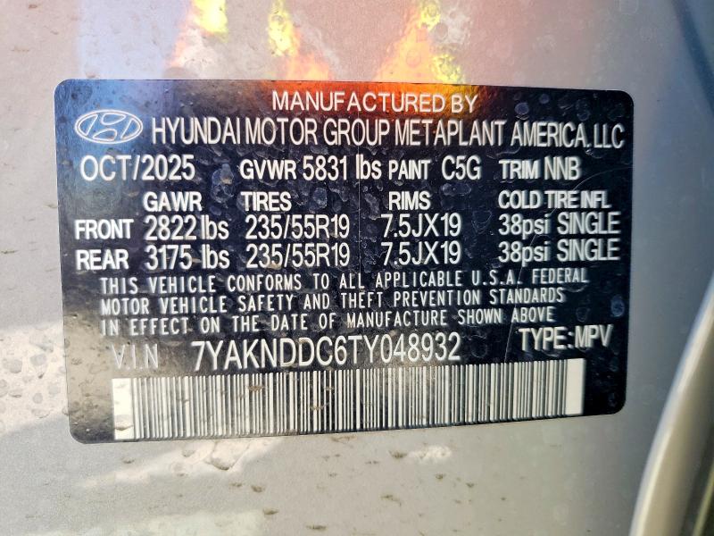 52944916 :رقم المزاد ، 7YAKNDDC6TY048932 vin ، 2026 Hyundai Ioniq 5 مزاد بيع