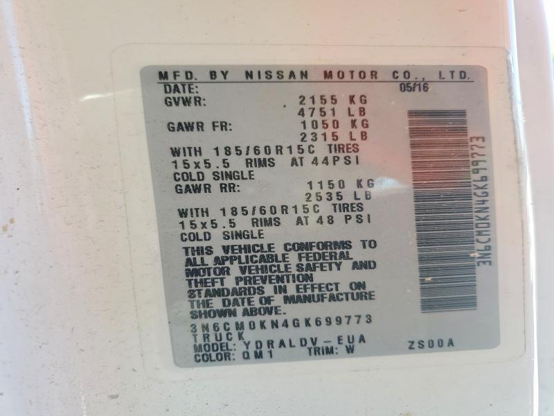 54225826 :رقم المزاد ، 3N6CM0KN4GK699773 vin ، 2016 Nissan Nv200 مزاد بيع