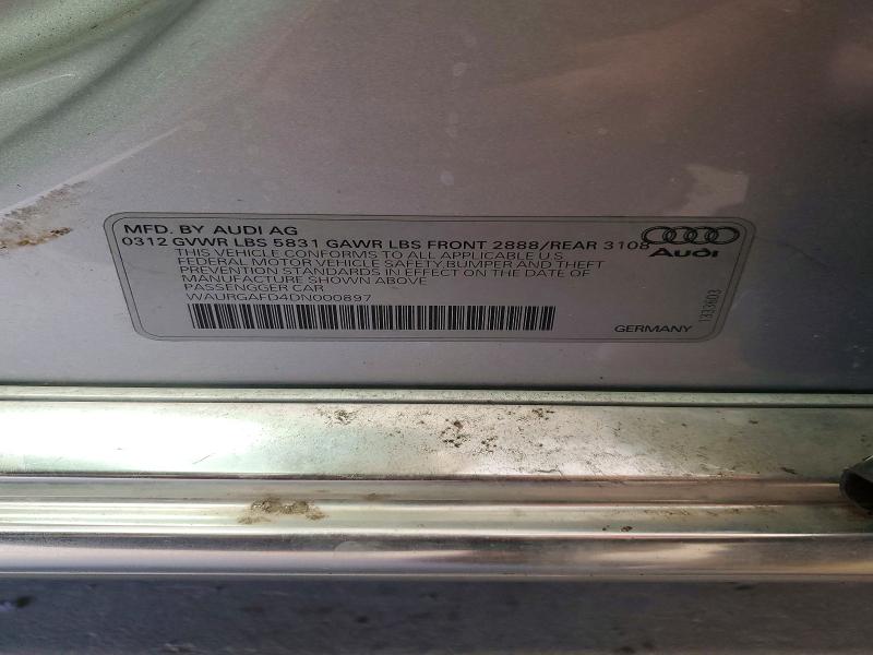Aukcja sprzedaży 2013 Audi A8, vin: WAURGAFD4DN000897, numer aukcji: 52580646