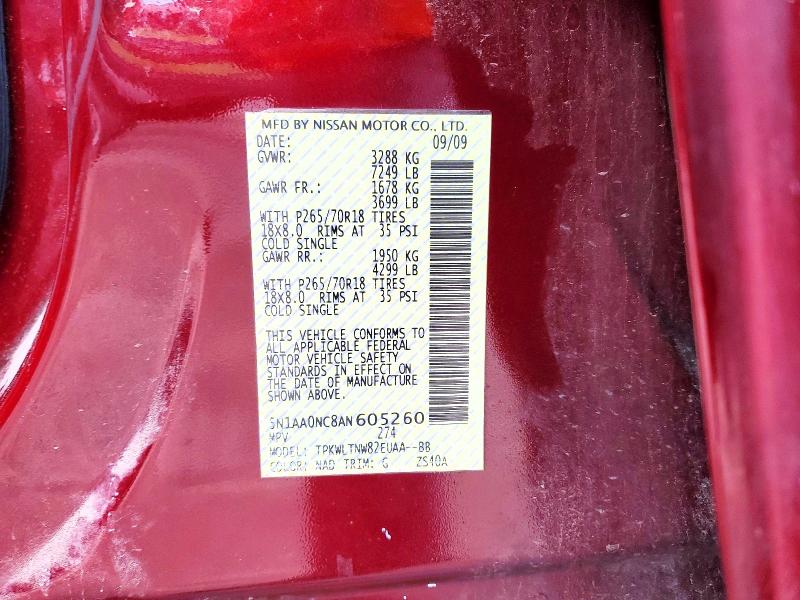 Aukcja sprzedaży 2010 Nissan Armada, vin: 5N1AA0NC8AN605260, numer aukcji: 53292236