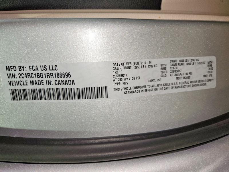 Продажа на аукционе авто 2024 Chrysler Pacifica, vin: 2C4RC1BG1RR186696, номер лота: 53244606