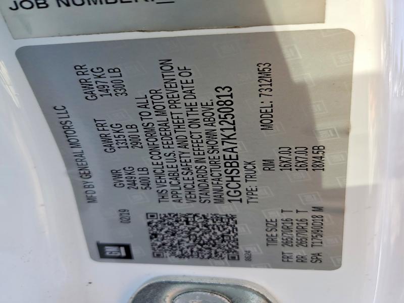 Aukcja sprzedaży 2019 Chevrolet Colorado, vin: 1GCHSBEA7K1250813, numer aukcji: 54999666