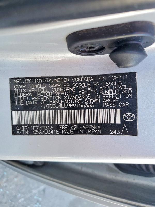 Aukcja sprzedaży 2011 Toyota Corolla, vin: JTDBU4EE9B9156366, numer aukcji: 53915626