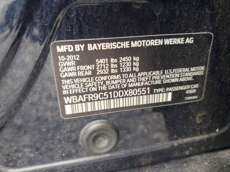 Aukcja sprzedaży 2013 Bmw 550, vin: WBAFR9C51DDX80551, numer aukcji: 52318486