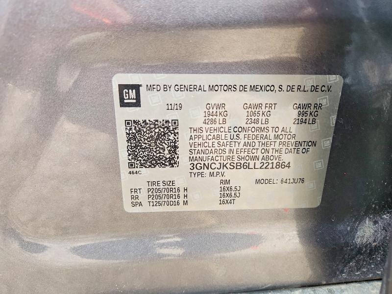 Aukcja sprzedaży 2020 Chevrolet Trax, vin: 3GNCJKSB6LL221864, numer aukcji: 55135336