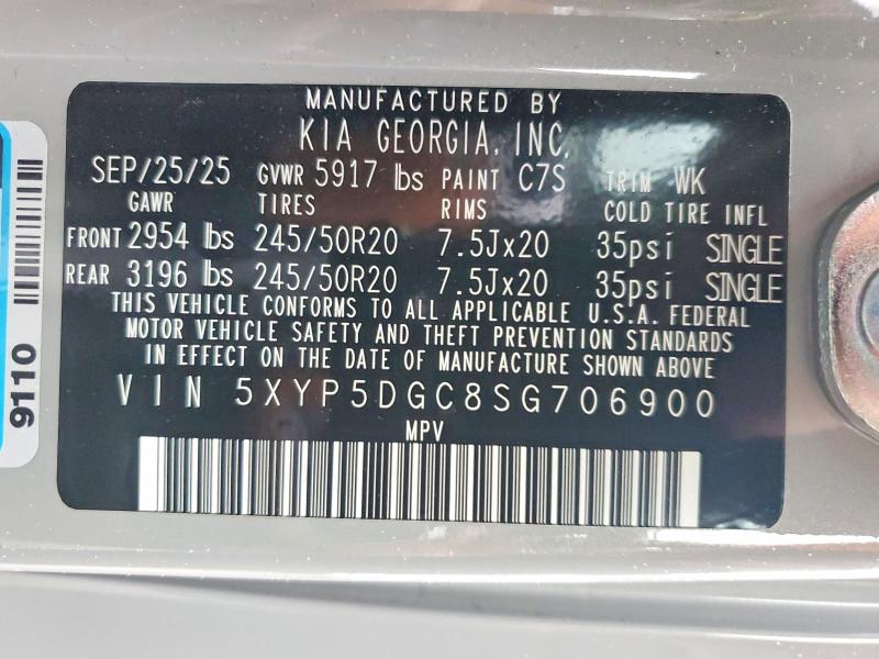 Продажа на аукционе авто 2025 Kia Telluride, vin: 5XYP5DGC8SG706900, номер лота: 50996376