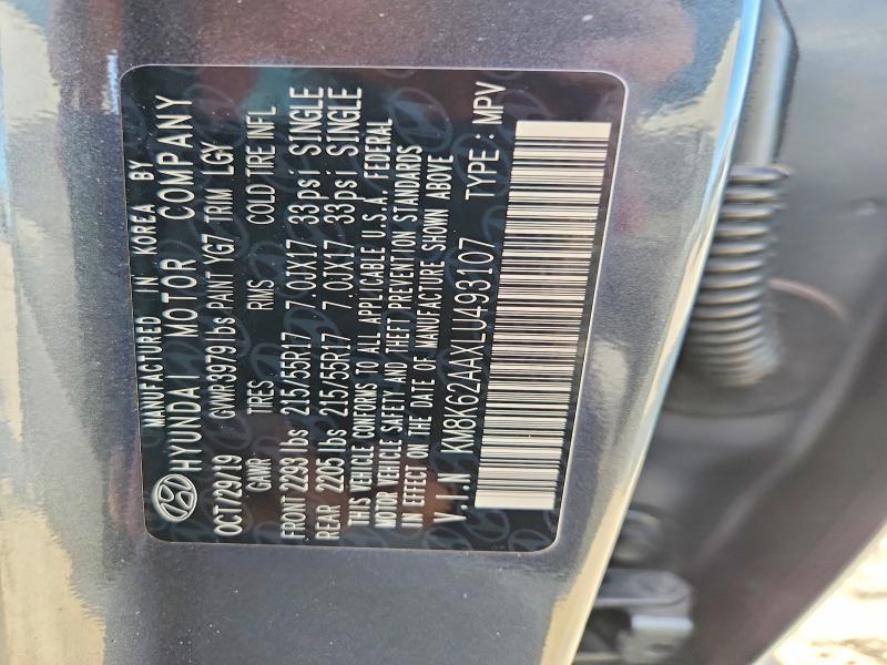 2020 Hyundai Kona მანქანა იყიდება აუქციონზე, vin: KM8K62AAXLU493107, აუქციონის ნომერი: 53951766