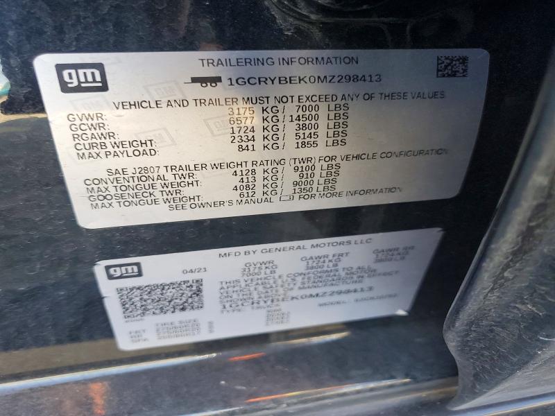 Продажа на аукционе авто 2021 Chevrolet Silverado, vin: 1GCRYBEK0MZ298413, номер лота: 54618676