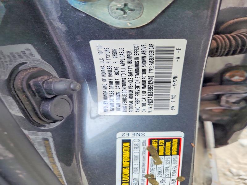 2011 Honda Civic მანქანა იყიდება აუქციონზე, vin: 19XFA1E63BE012440, აუქციონის ნომერი: 53313756
