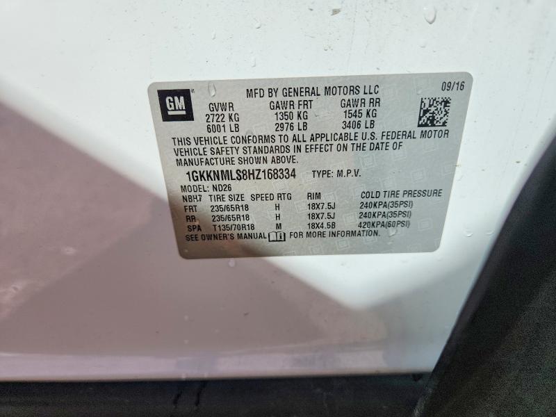 Продажа на аукционе авто 2017 Gmc Acadia, vin: 1GKKNMLS8HZ168334, номер лота: 52730596