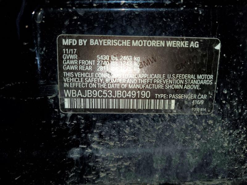 Aukcja sprzedaży 2018 Bmw M550xi, vin: WBAJB9C53JB049190, numer aukcji: 52037086