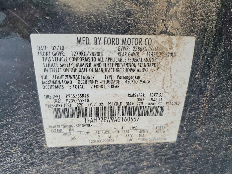 54318026 :رقم المزاد ، 1FAHP2EW9AG160657 vin ، 2010 Ford Taurus مزاد بيع