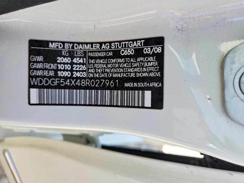 Продажа на аукционе авто 2008 Mercedes-benz C, vin: WDDGF54X48R027961, номер лота: 52231066