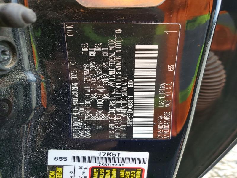 Aukcja sprzedaży 2010 Toyota Tundra, vin: 5TFRY5F10AX088411, numer aukcji: 52912656