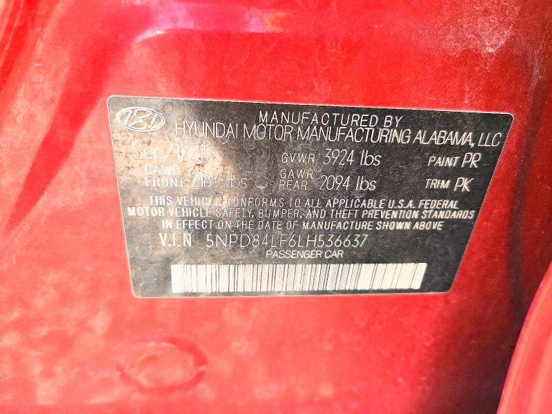 2020 Hyundai Elantra მანქანა იყიდება აუქციონზე, vin: 5NPD84LF6LH536637, აუქციონის ნომერი: 53466016