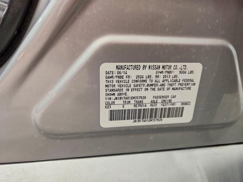 52446416 :رقم المزاد ، JN1BV7AR1EM707529 vin ، 2014 Infiniti Q50 مزاد بيع