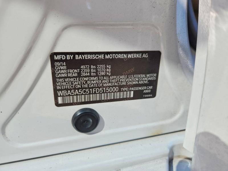 53975286 :رقم المزاد ، WBA5A5C51FD515000 vin ، 2015 Bmw 528 مزاد بيع