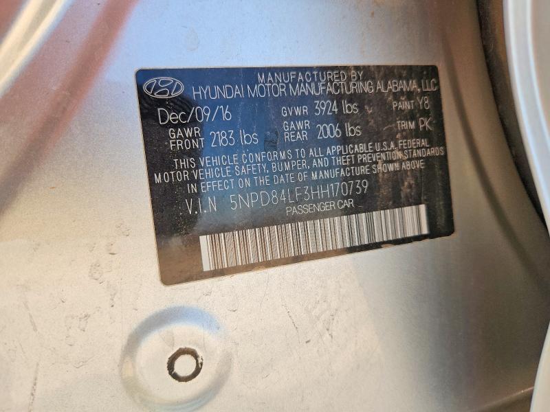 2017 Hyundai Elantra მანქანა იყიდება აუქციონზე, vin: 5NPD84LF3HH170739, აუქციონის ნომერი: 55271096