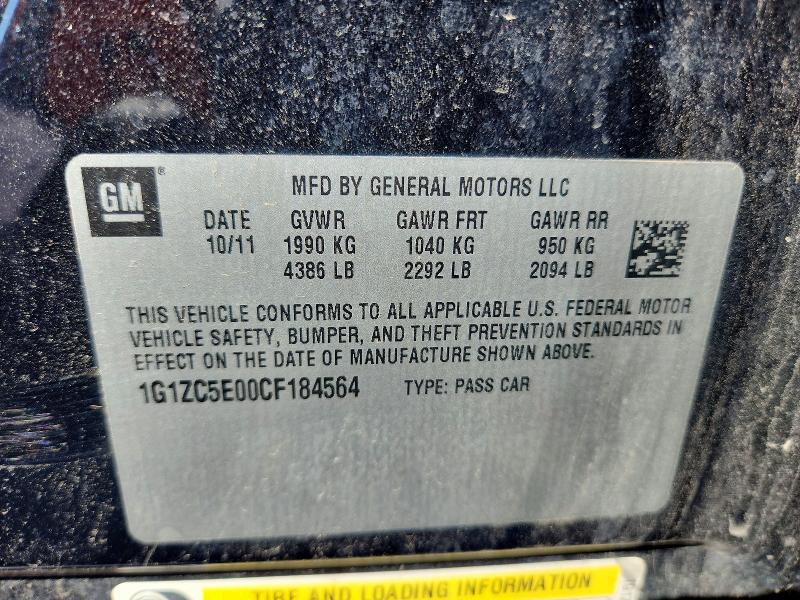 52139026 :رقم المزاد ، 1G1ZC5E00CF184564 vin ، 2012 Chevrolet Malibu مزاد بيع