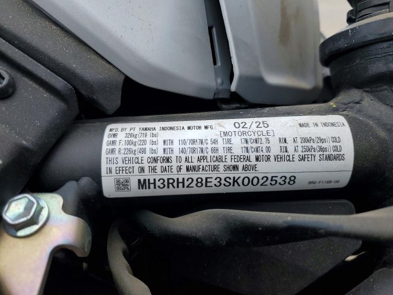 Aukcja sprzedaży 2025 Yamaha Mt-03, vin: MH3RH28E3SK002538, numer aukcji: 54044256