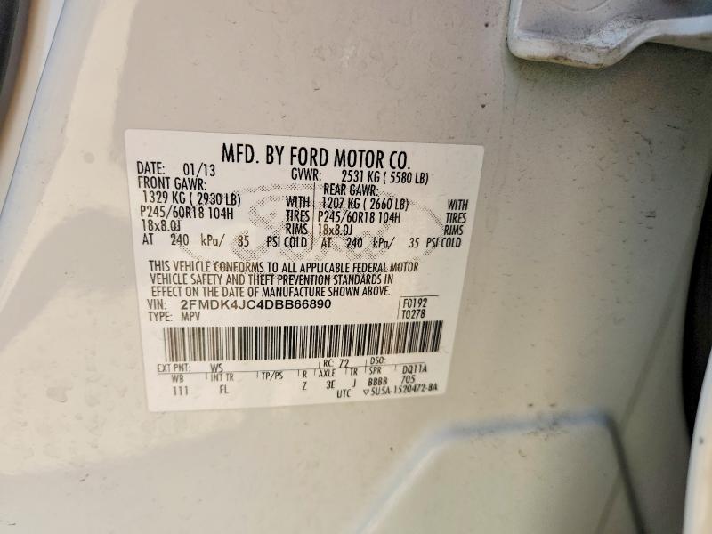 Продажа на аукционе авто 2013 Ford Edge, vin: 2FMDK4JC4DBB66890, номер лота: 53611886