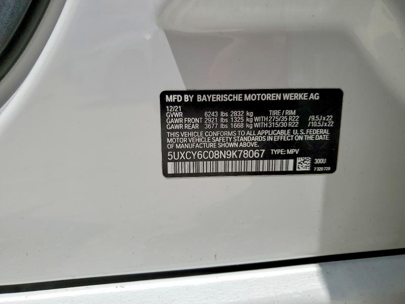 Продажа на аукционе авто 2022 Bmw X6, vin: 5UXCY6C08N9K78067, номер лота: 54612716