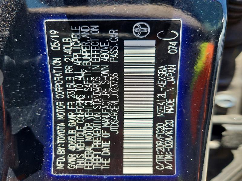 Продажа на аукционе авто 2020 Toyota Corolla, vin: JTDS4RCE9LJ023736, номер лота: 53024106