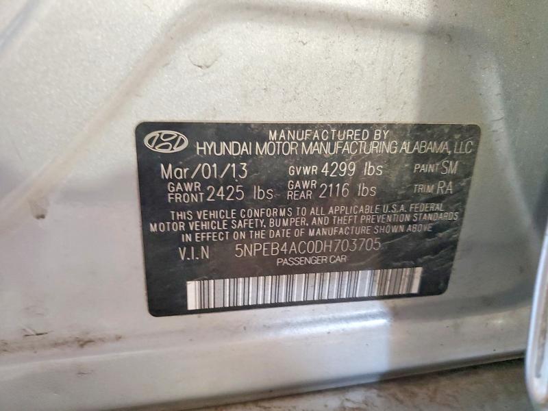 Продаж на аукціоні авто 2013 Hyundai Sonata, vin: 5NPEB4AC0DH703705, номер лоту: 54084446