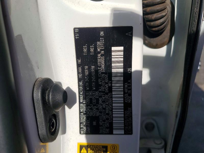 2019 Toyota Highlander მანქანა იყიდება აუქციონზე, vin: 5TDZARFH5KS060135, აუქციონის ნომერი: 52471576