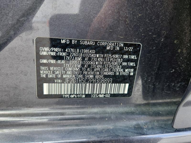 Продажа на аукционе авто 2023 Subaru Crosstrek, vin: JF2GTHSC2PH308893, номер лота: 54399036