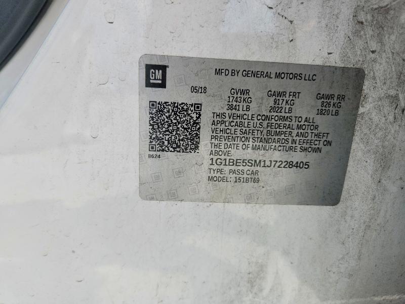 Aukcja sprzedaży 2018 Chevrolet Cruze, vin: 1G1BE5SM1J7228405, numer aukcji: 54303566