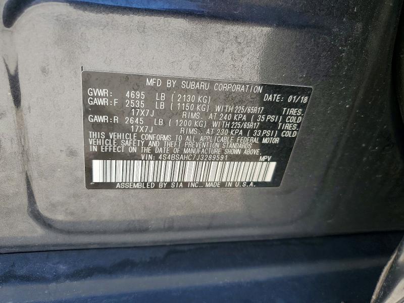 Aukcja sprzedaży 2018 Subaru Outback, vin: 4S4BSAHC7J3289591, numer aukcji: 53298566