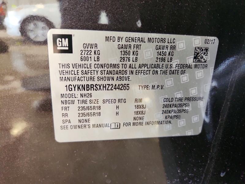 2017 Cadillac Xt5 მანქანა იყიდება აუქციონზე, vin: 1GYKNBRSXHZ244265, აუქციონის ნომერი: 53990776
