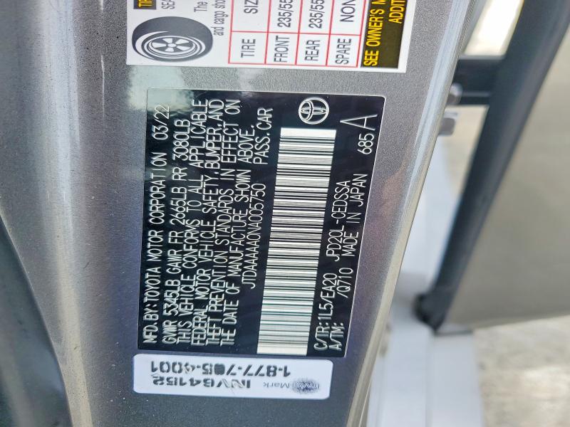 Продажа на аукционе авто 2022 Toyota Mirai, vin: JTDAAAAA0NA005750, номер лота: 52246226