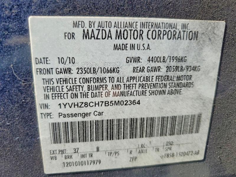 Aukcja sprzedaży 2011 Mazda 6, vin: 1YVHZ8CH7B5M02364, numer aukcji: 52542116